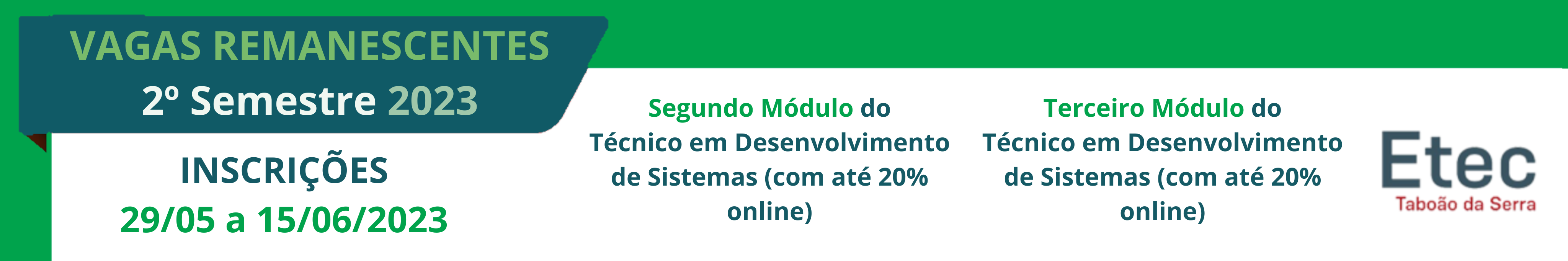 You are currently viewing Vagas Remanescentes – 2º/2023